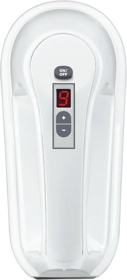 Cuisinart Power Advantage PLUS 9-Speed Hand Mixer, 220W-Motor Hand Blender Electric Mixer with 9 Speed Settings, Extra-Long Dishwasher-Safe Beaters, 3 Low Mixing Speeds, Storage Case, HM-90S, White