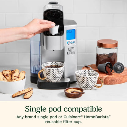 Cuisinart Coffee Maker, Single Serve 72-Ounce Reservoir Coffee Machine, Programmable Brewing & Hot Water Dispenser, Stainless Steel, Cool Grey