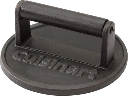 Cuisinart Smash Burger Press, Cast Iron, 6.5" Round Burger Smasher