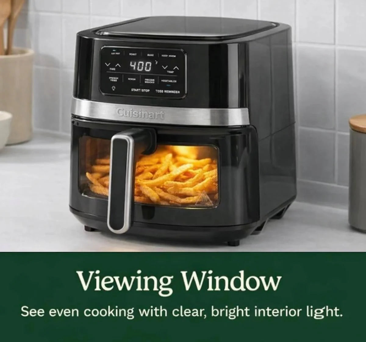 Cuisinart Air Fryer, 4.5-Quart Basket Fryer with 4 Cooking Functions to Air Fry, Roast, Bake, and Keep Warm, 4 Airfryer Presets, Dishwasher-Safe Parts, AIR-160NAS, Stainless Steel & Black