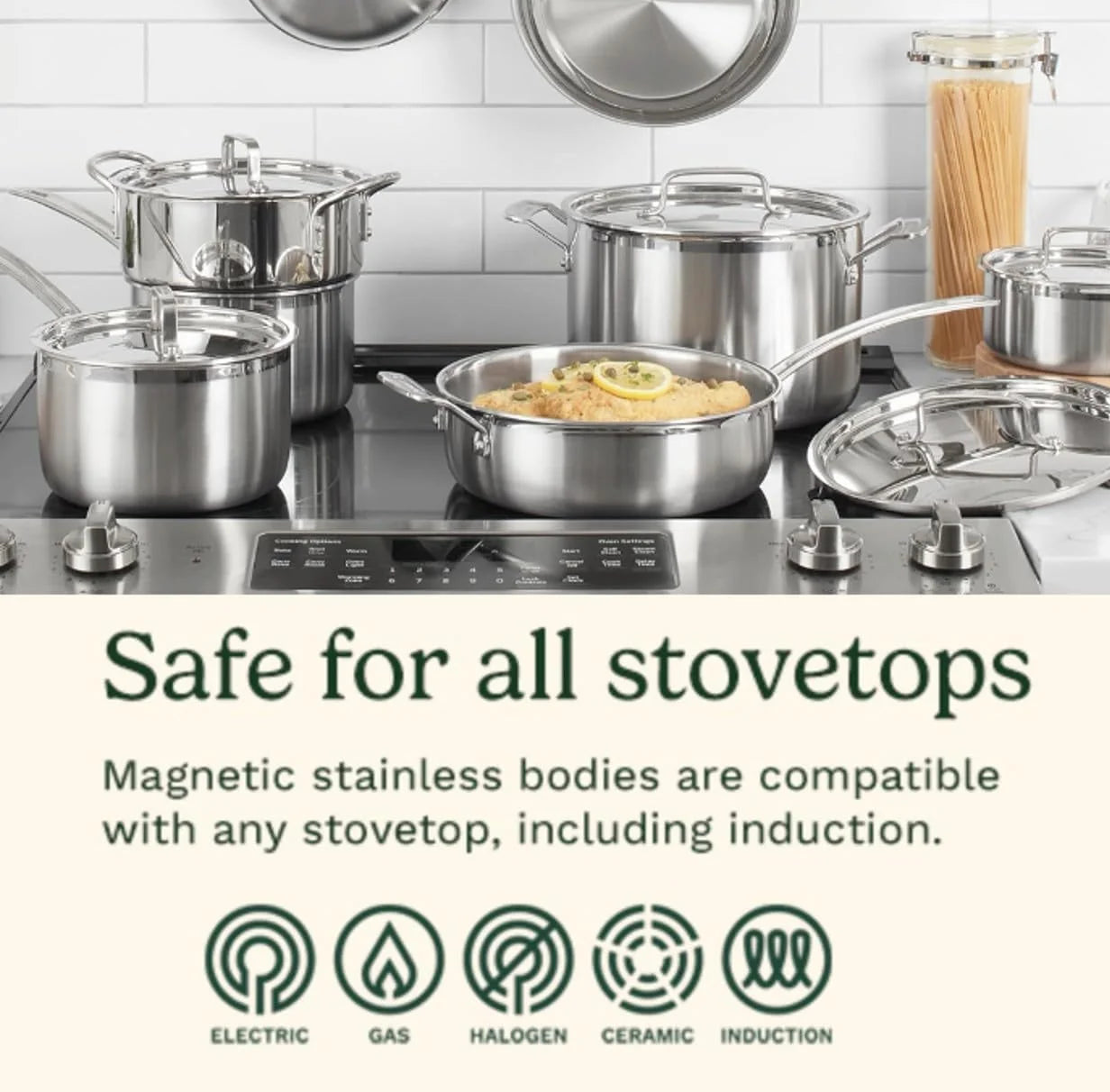 Cuisinart Stainless Steel Pots and Pans Set, Induction Compatible, 12 pc