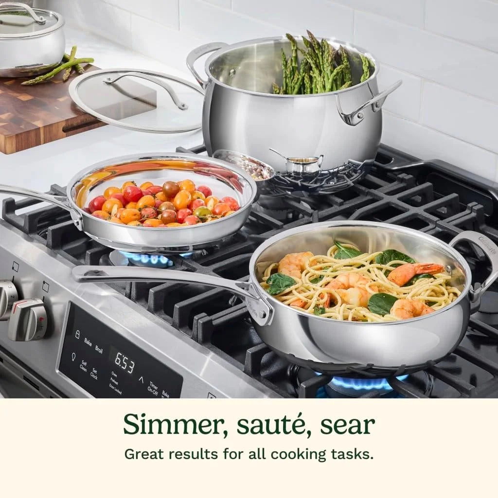 Cuisinart 12-Piece PureClad™ Triple-Ply Stainless Steel Cookware Set, PCT-12