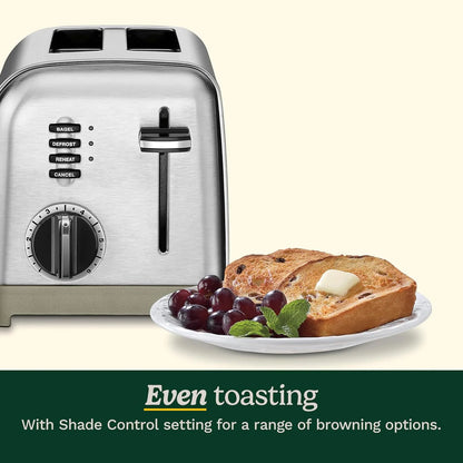 Cuisinart 2-Slice Toaster, 1.5" Wide Slots, Stainless Steel