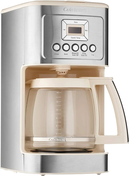 Cuisinart Coffee Maker, 14-Cup Glass Carafe, Fully Automatic for Brew Strength Control & 1-4 Cup Setting, Stainless Steel, DCC-3200CRM, Cream