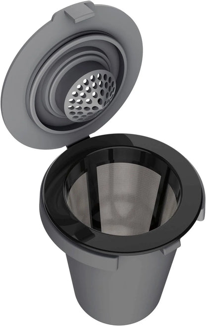 Cuisinart SS-RFC HomeBarista Reusable Filter Cup – Brew Coffee or Tea and Drop Wasteful Plastic from Single-Serve Pods with Sustainable Coffee Accessories, Gray