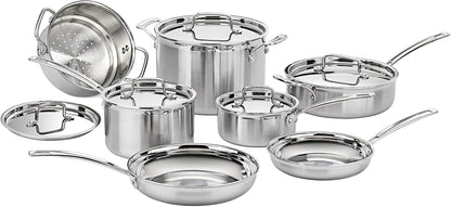 Cuisinart Stainless Steel Pots and Pans Set, Induction Compatible, 12 pc