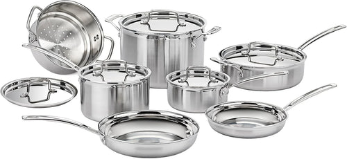 Cuisinart Stainless Steel Pots and Pans Set, Induction Compatible, 12 pc