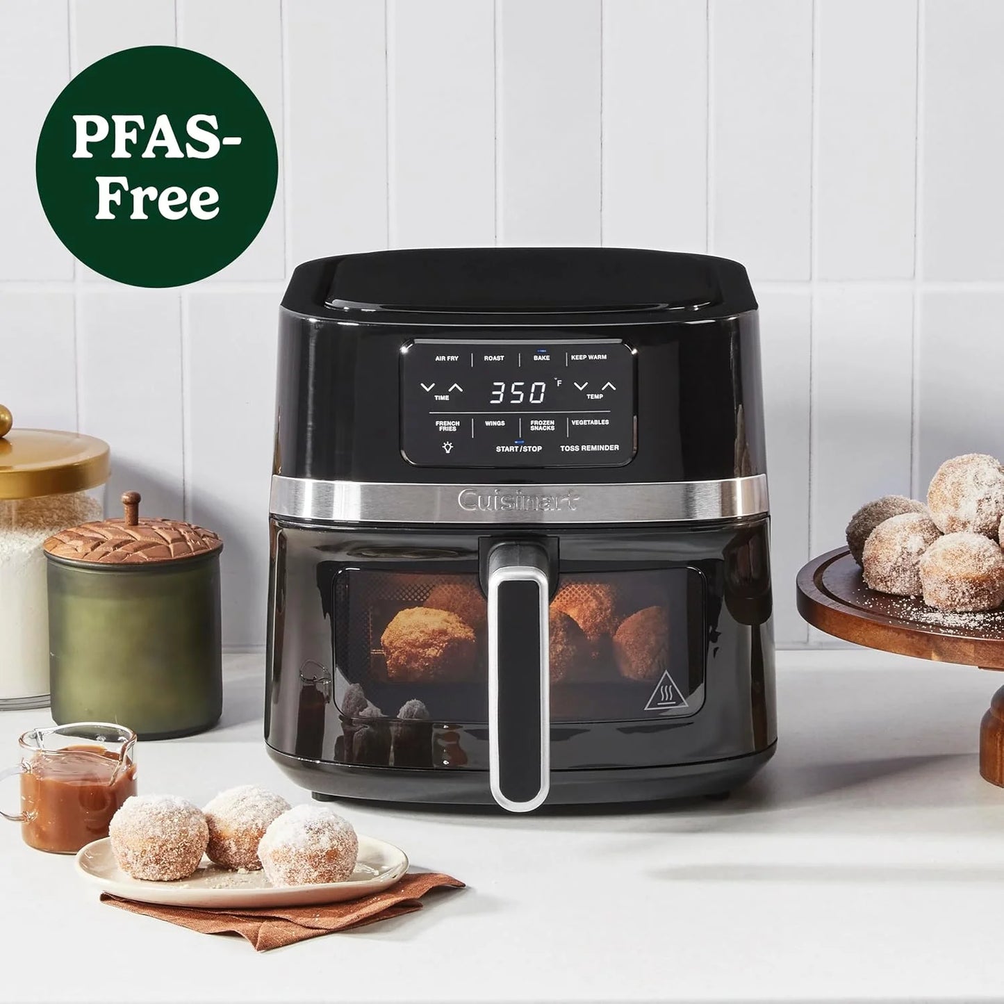 Cuisinart Air Fryer, 4.5-Quart Basket Fryer with 4 Cooking Functions to Air Fry, Roast, Bake, and Keep Warm, 4 Airfryer Presets, Dishwasher-Safe Parts, AIR-160NAS, Stainless Steel & Black