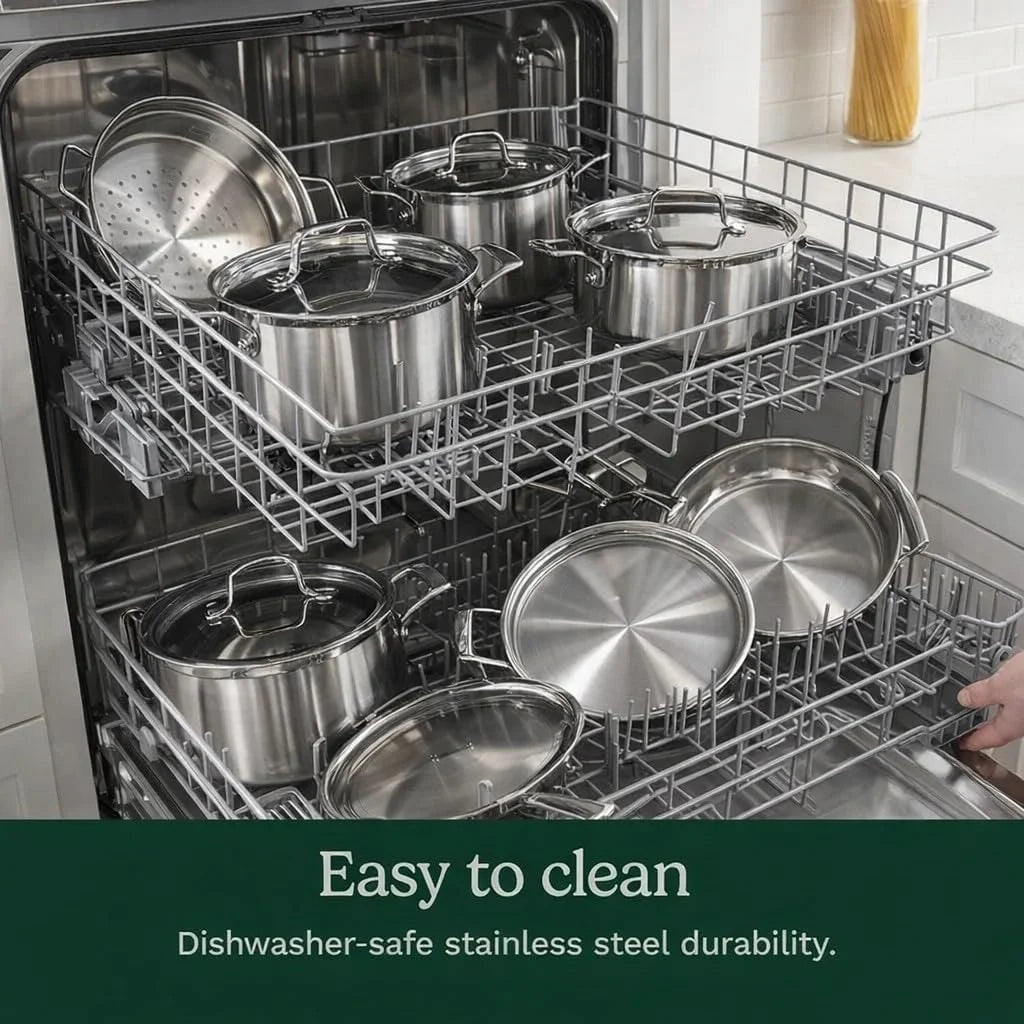 Cuisinart Stainless Steel Pots and Pans Set, Induction Compatible, 12 pc