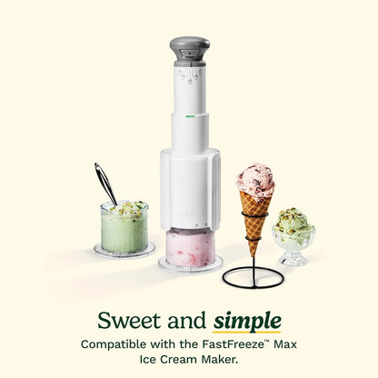 FastFreeze MAX Ice Cream Maker Dessert Cups 2-Pack – 1-Pint Freezer Cups with Lids, Dishwasher-Safe, Compatible with ICE-FD50 for Homemade Ice Cream, Sorbet, Smoothies & Frozen Desserts