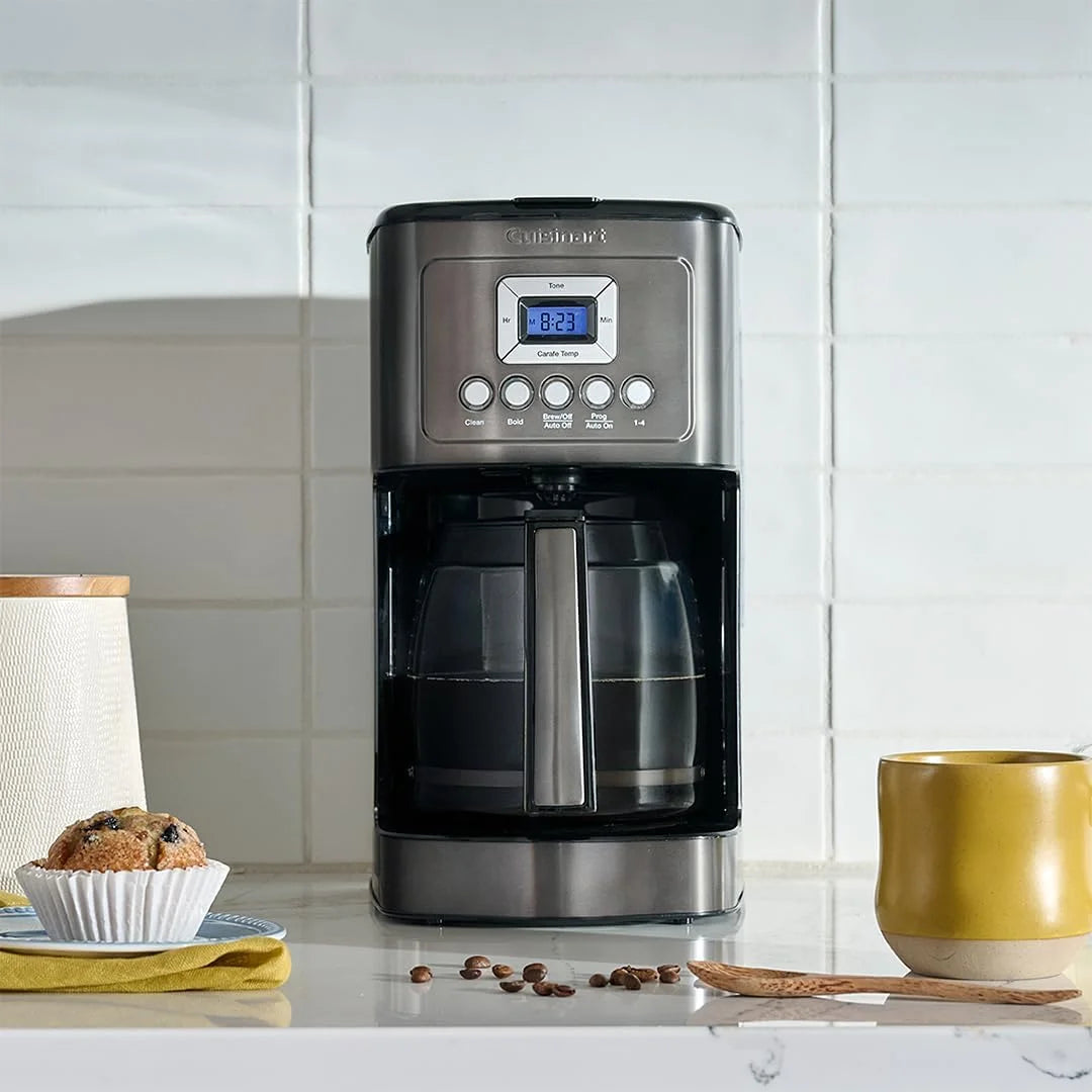 Cuisinart 14-Cup Coffee Maker, Programmable PerfecTemp Glass Carafe Coffee Machine with 1-4 Cup Setting, Brew Strength Control and Pause, Stainless Steel, DCC-3200BKSNAS, Black