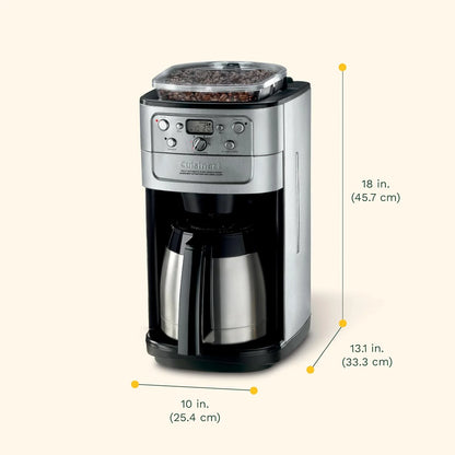 Cuisinart DGB-950BCC Burr Grind & Brew 10 Cup Automatic Coffee Maker, Thermal Carafe, Charcoal Water Filter, Programmable, Stainless Steel