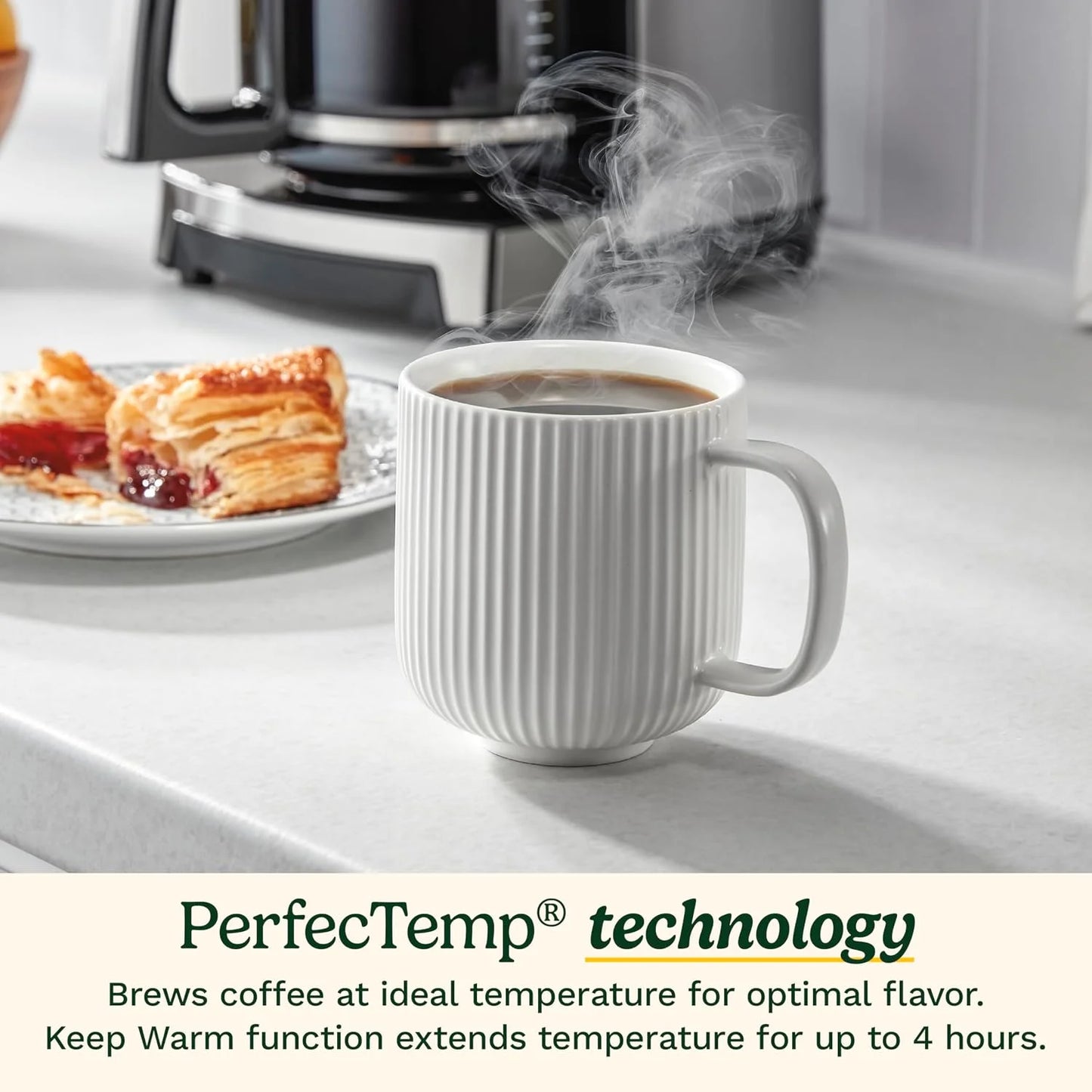 Cuisinart Coffee Maker, 14-Cup PerfecTemp Programmable Coffee Machine Glass Carafe with 1-4 Cup Setting, Brew Strength Control, Brew Pause, and Over Ice Function, Black Stainless Steel, DCC-3500BKS