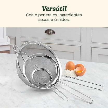 Cuisinart Mesh Strainers, Stainless Steel, Dishwasher Safe, 3-Count