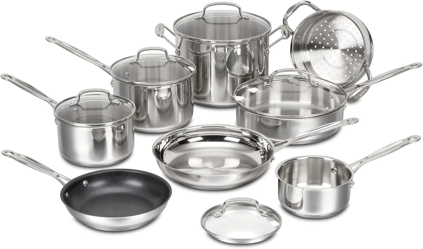 Cuisinart Chef's Classic Stainless Cookware 13-Piece Set, 77-13