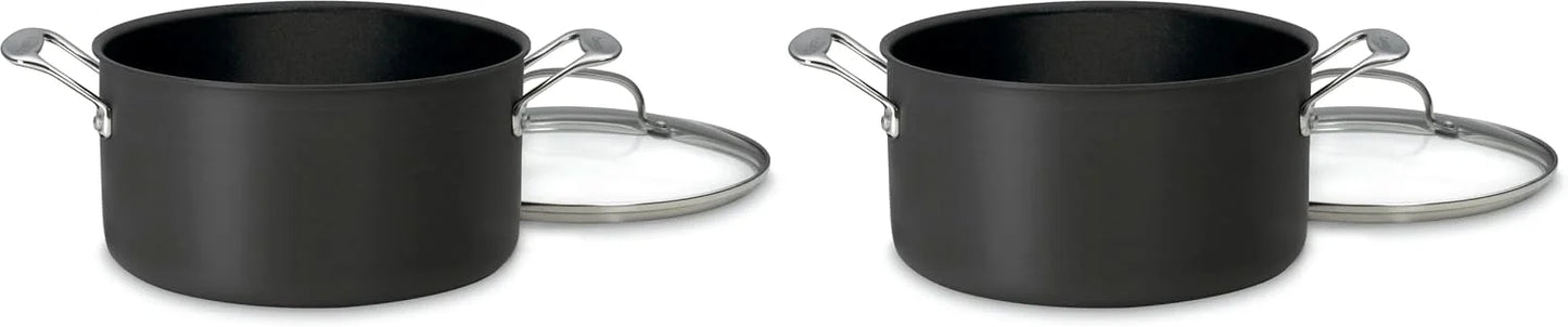 Cuisinart Chef's Classic 6-Quart PURELYCERAMIC Nonstick PFAS Free Hard-Anodized, Stockpot with Cover, 644C-24, 6 Quarts (Pack of 2)