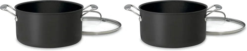 Cuisinart Chef's Classic 6-Quart PURELYCERAMIC Nonstick PFAS Free Hard-Anodized, Stockpot with Cover, 644C-24, 6 Quarts (Pack of 2)