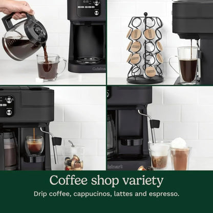 Cuisinart Coffee Center Barista Bar 4-in-1 Coffee Maker, Single-Serve Pods Compatible, Coffeemaker, Three Brewing Sizes, SS-4N1MBNAS, Black