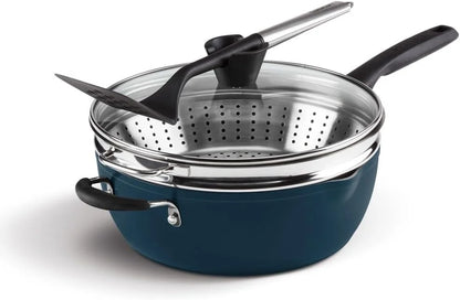 Cuisinart Preferred Pan 4-Pc Set - Nouveau Navy (4.5 Qt. Multi-Purpose Pan w/Cover, Steamer, Slotted Turner)