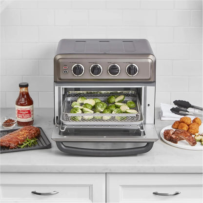 Cuisinart Air Fryer Toaster Oven with Grill, 1800W 8-1 Air Fryer Oven with Bake, Convection Bake, Grill, Broil and Warm Options, Large Capacity, 60-Minute Timer, TOA-70BKS, Black SS