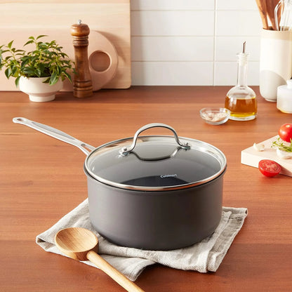 Cuisinart Chef's Classic Non-Stick 3-Quart Nonstick-Hard-Anodized, Saucepan w/Cover, 6193C-20